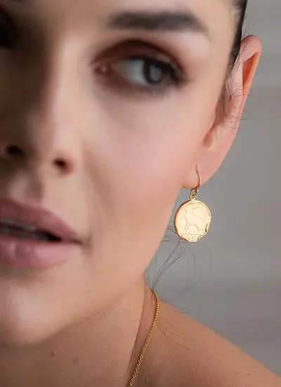 Gold Vermeil Irish 3 Pence Coin Earrings